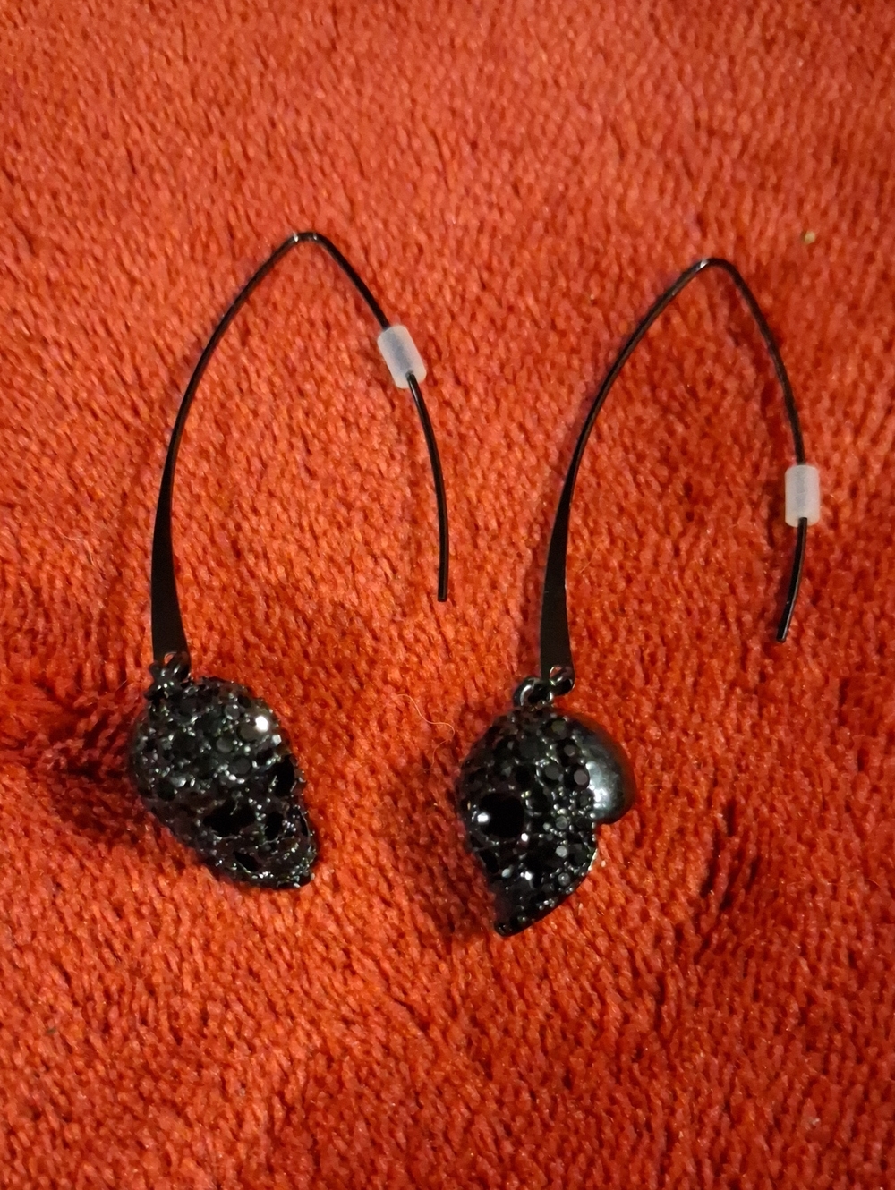 Simply Vera Vera Wang Black Crystal Skull Drop Earrings